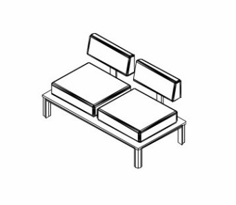 Диван двухместный Арт. MAT2 Размеры: 1409х704х800 (ДхШхВ), мм