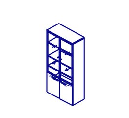 Шкаф комбин. в алюм. рамке Арт. 25206 Размер: 90х42х206 (ШхГхВ) см