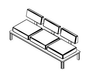 Диван трехместный Арт. MAT3 Размеры: 2104х704х800 (ДхШхВ), мм
