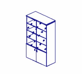 Шкаф комбинированный Арт. 25206 Размер: 90х42х206 (ШхГхВ) см